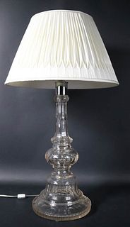 Large Vintage Crystal Lamp Base