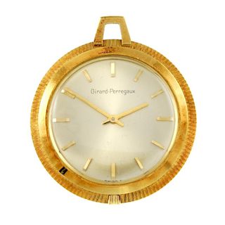 An open face pocket watch by Girard-Perregaux. Yellow metal case, stamped 18k with poincon. Signed k