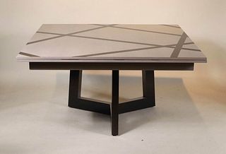 Contemporary Paint-Decorated Oak Dining Table