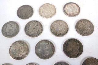 Seventeen Morgan Silver Dollars, 19/20th C.