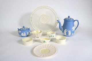 Wedgewood Teapot and Sugar Bowl in Blue