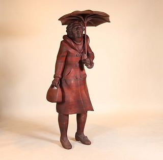 James Tyler, Wood Figure of a Lady with Umbrella