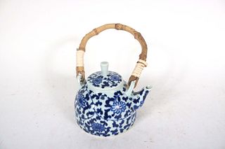 Blue and White Porcelain Covered Teapot