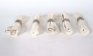 Group of Five Ceramic Trompe L'oeil Napkins