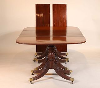 Regency Three Pedestal Mahogany Dining Table
