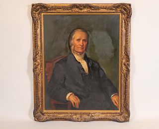 Oil on Board Portrait of a Seated Gentleman