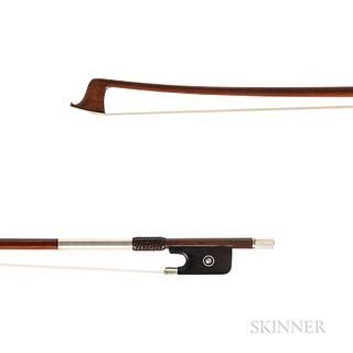 French Nickel-mounted Violin Bow, Morizot Frères, c. 1950