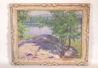 Olive M. Lyford, Landscape, Oil on Board