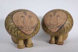 Lisa Larson, Pair of Mid-Century Ceramic Lions