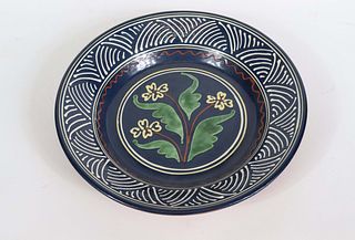 M.L. Farrell Slip-Decorated Redware Charger