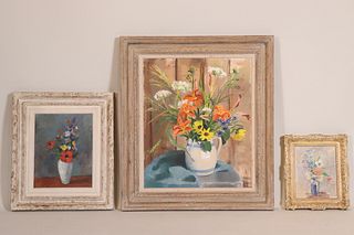 Three Floral Still Life Paintings