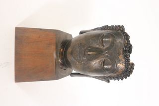 Bronze Fragment, Buddha Head Sculpture
