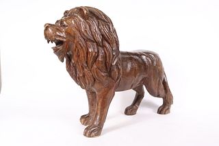 Carved Wood Lion