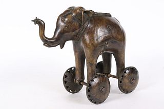 Cast Bronze Elephant Pull Toy