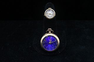 Blue Enamel Miniature Pocket Watch