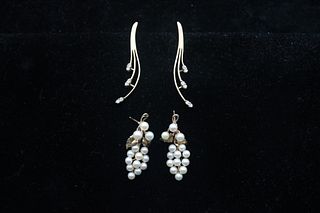 Pair of 14K Gold and Pearl Earrings