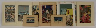Group of (10) Assorted Japanese Woodblock Prints.