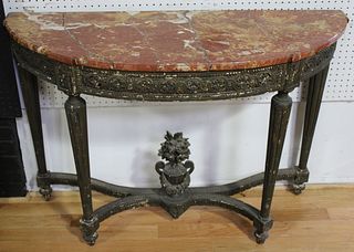 19th Century Louis XV1 Style Marbletop Console.