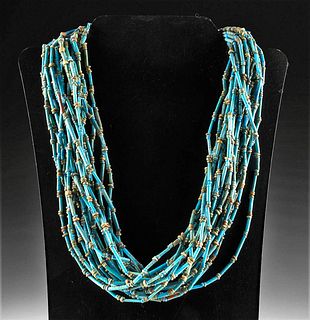 Fantastic Egyptian Faience Bead Necklace - 19 Strands
