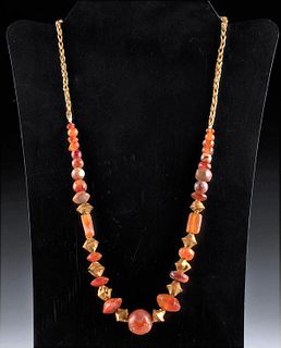 Ancient Egyptian Gold & Carnelian Necklace