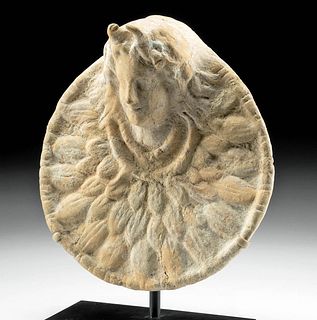 Published Greek Terracotta Roundel of Satyr - TL Tested