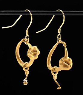 Fine Ancient Roman Gold Earrings (pr)