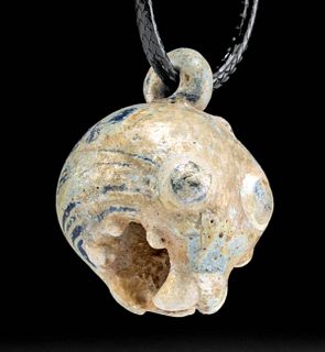 Rare Phoenician Glass Zoomorphic Head Pendant