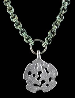 Viking Bronze Necklace w/ Pendant - Sigurd & Fafnir