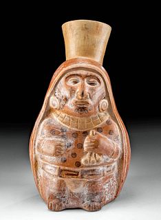 Fine Moche Pottery Figural Vessel of Shaman, TL Tested