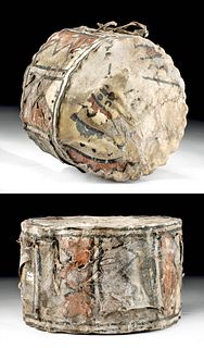 Nazca Polychrome Wood and Hide Hand Drum