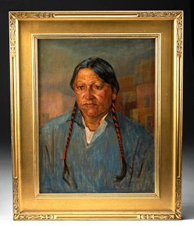 Charles W. Thwaites Native American Portrait Painting