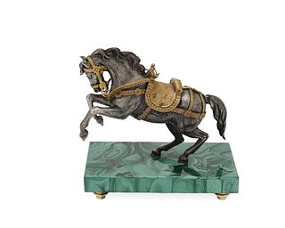 A Viennese parcel-gilt horse