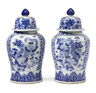 A pair of large Chinese porcelain ginger jars