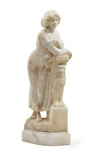 An Italian carved alabaster sculpture