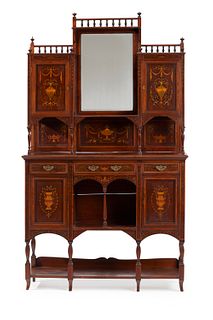 An English Edwardian marquetry cabinet