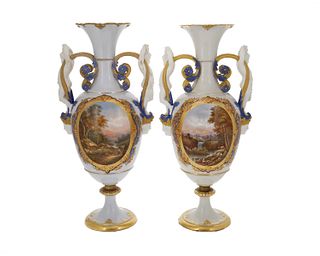 A pair of French Limoges porcelain vases, by Henri Ardant and Co.