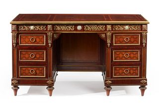 A French Louis XV-style kneehole desk