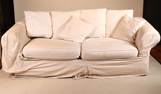 Contemporary White Upholstered Sleeper Sofa