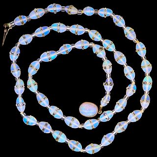 OPAL AND ROCK CRYSTAL NECKLACE