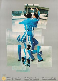 David Hockney 1984 Sarajevo Winter Olympic Poster