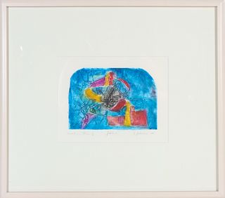 Contemporary Abstract Signed Etching