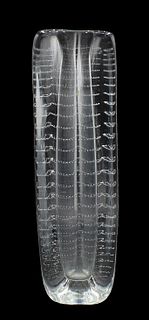 Clear Triangular Bud Vase w Controlled Bubbles