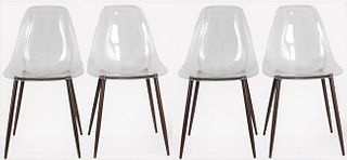 Set of (4) Acrylic Clear Side Chairs