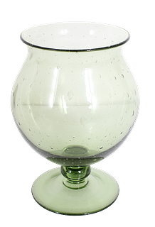 Green Art Glass Footed Vase