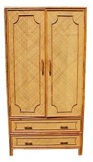 Large Rattan Armoire