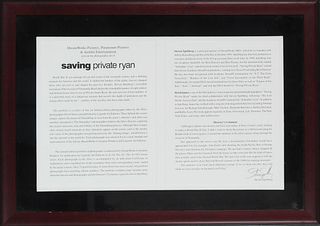 Steven Spielberg Autographed Letter