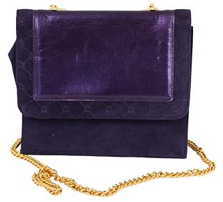 Escada Purple Suede Evening Handbag