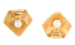 14k Gold Shell Cuff Links w Pearls