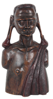 Large African Maasai Hand-Carved Hardwood Bust