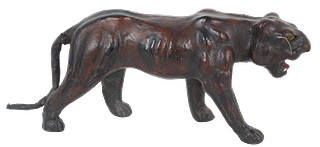 Leather-Covered Prowling Panther Figure